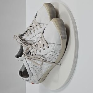 NWOT Softinos by Fly London Sneakers Sz 41 White Leather Low Top Perforated Shoe